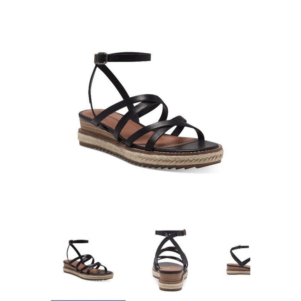 Lucky Brand Womens Nemelli Black Strappy Leather Espadrilles Shoes Size 7.5‎ - Picture 9 of 9